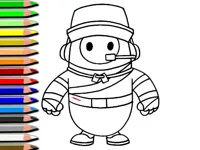 Fall Guys Halloween Coloring Bok image