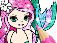 Mermaid Coloring Book Glitter image